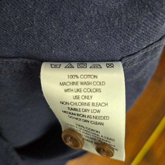 STAPLEFORD Button Up Shirt Men's M Navy Blue Southwestern Aztec Long Sleeve - Picture 9 of 10